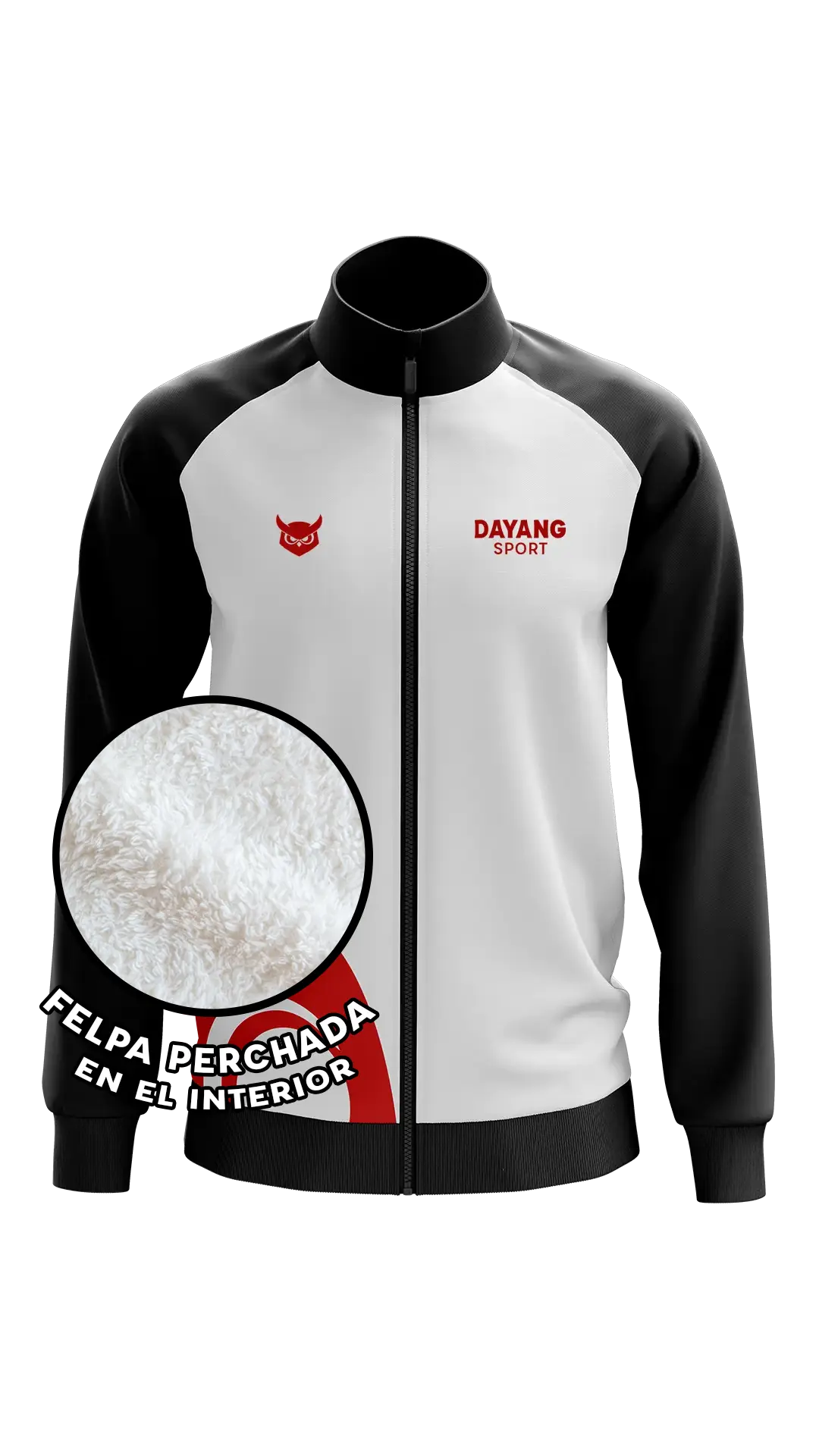 Chaqueta Técnica sin Capucha Cremallera Completa con Felpa - Hombre